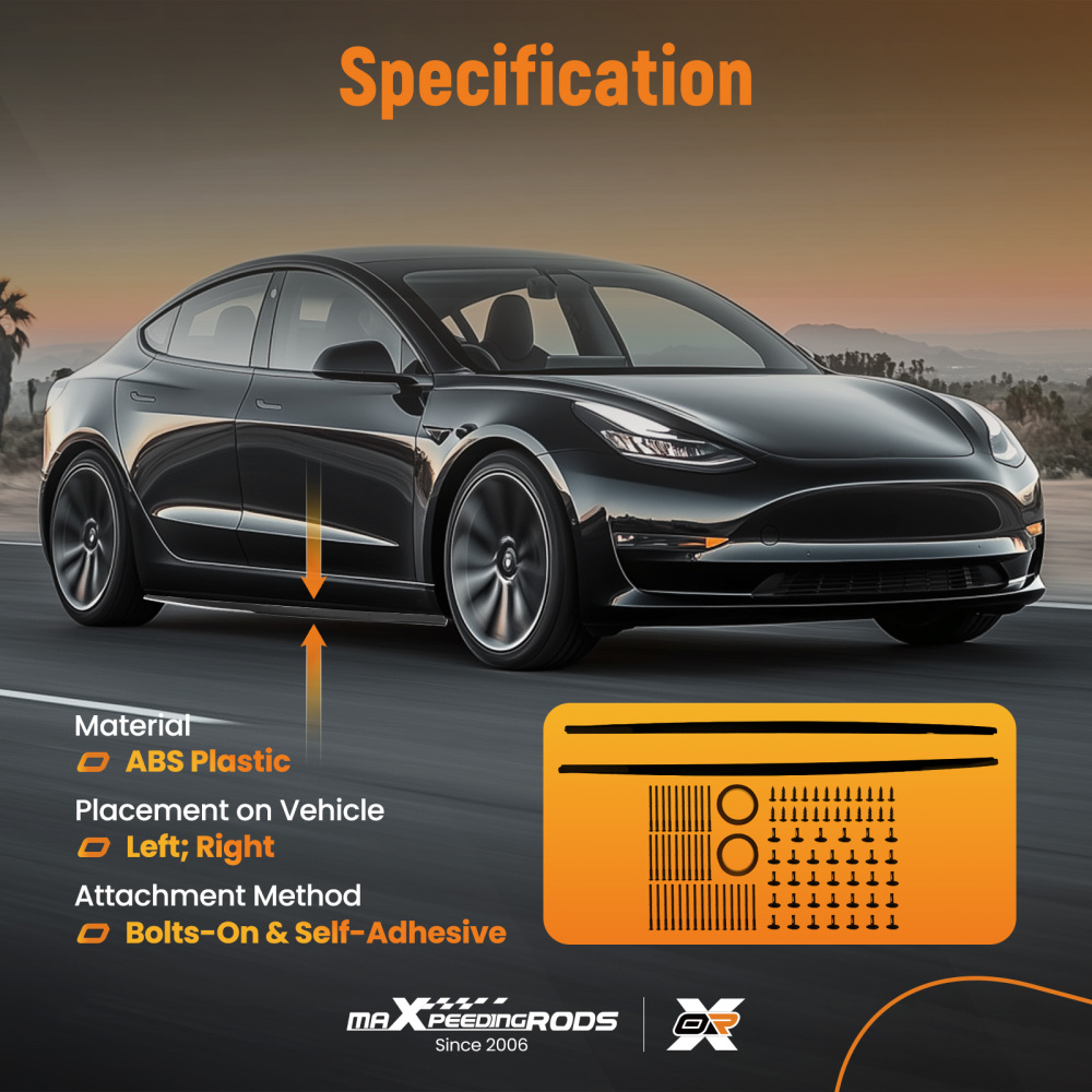 Body Kit Side Skirt Extension compatible for BMW 5 Series F10 F11 M Sport 2010-2016 Black