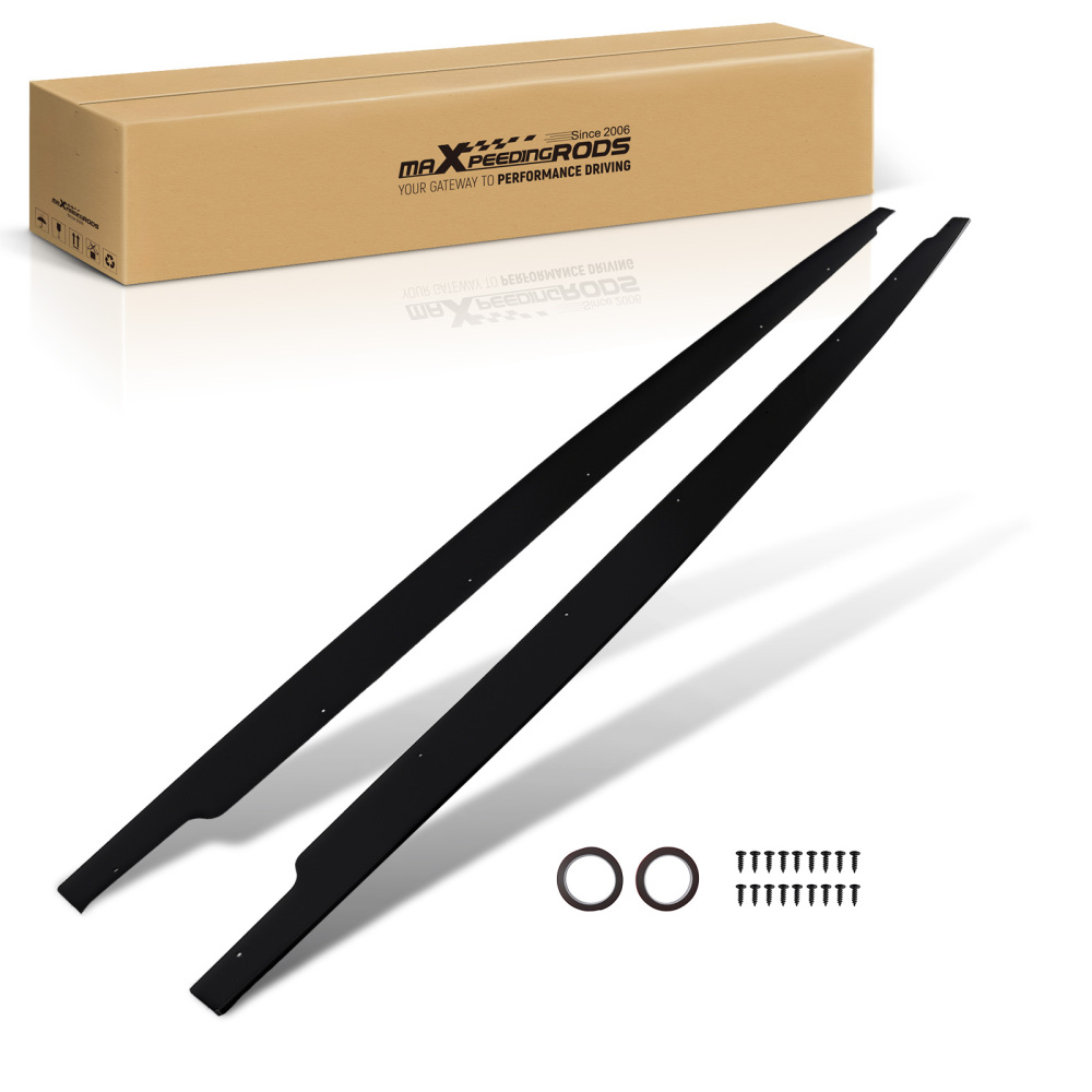 ABS Side Skirt Extensions compatible for BMW 3 Series E90 E92 E93 M3 2005-2014 Black