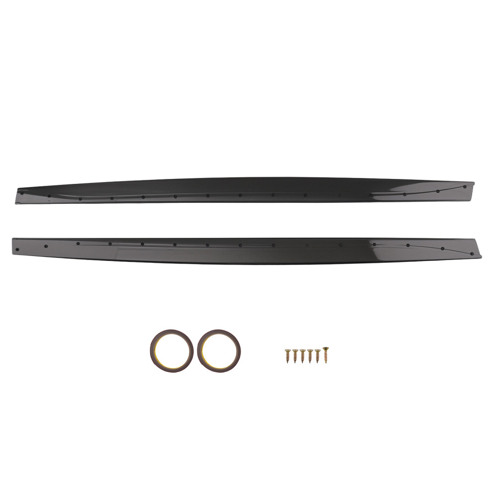 2pcs LR Gloss Black Side Skirt compatible for BMW M4F80 M3 2015-2019 Carbon Fiber