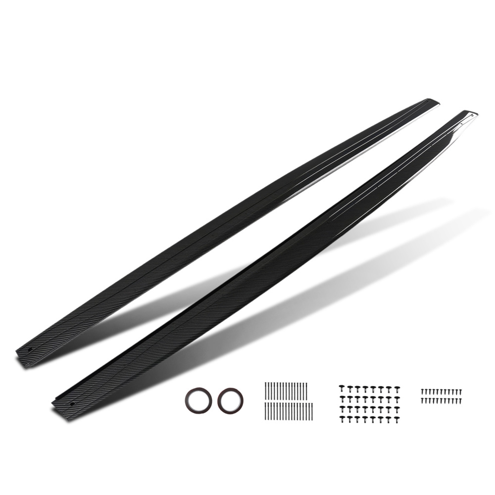 ABS Side Skirt Extension Lip compatible for BMW 4 Series F32 F33 F36 2014-2020 Carbon Look