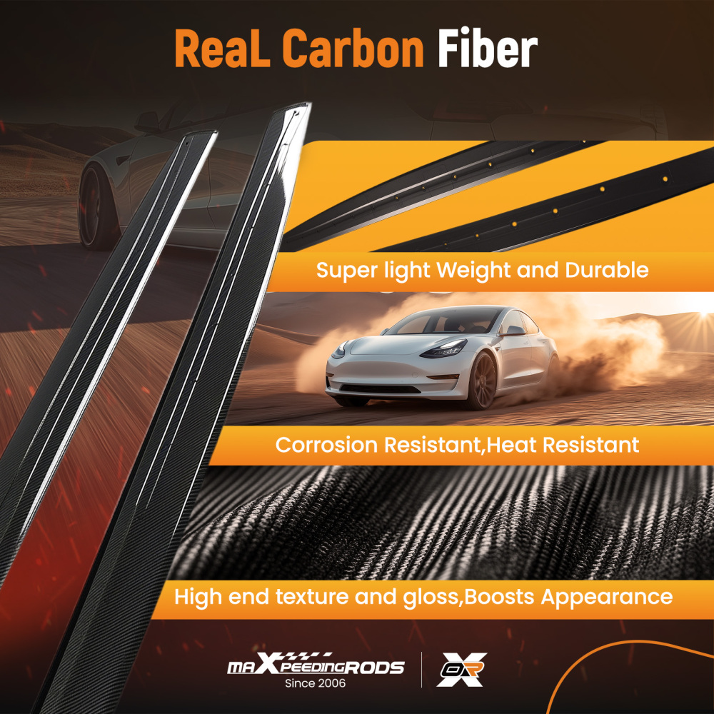 ABS Side Skirt Extension Lip compatible for BMW 4 Series F32 F33 F36 2014-2020 Carbon Look