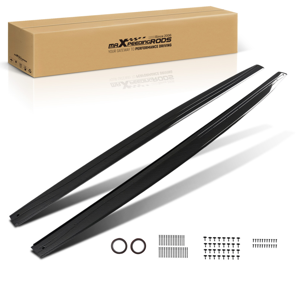 ABS Side Skirt Extension Lip compatible for BMW 4 Series F32 F33 F36 2014-2020 Carbon Look