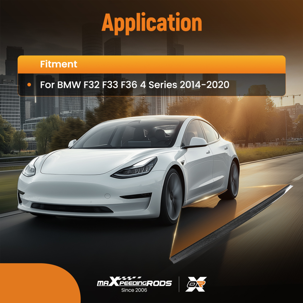 ABS Side Skirt Extension Lip compatible for BMW 4 Series F32 F33 F36 2014-2020 Carbon Look