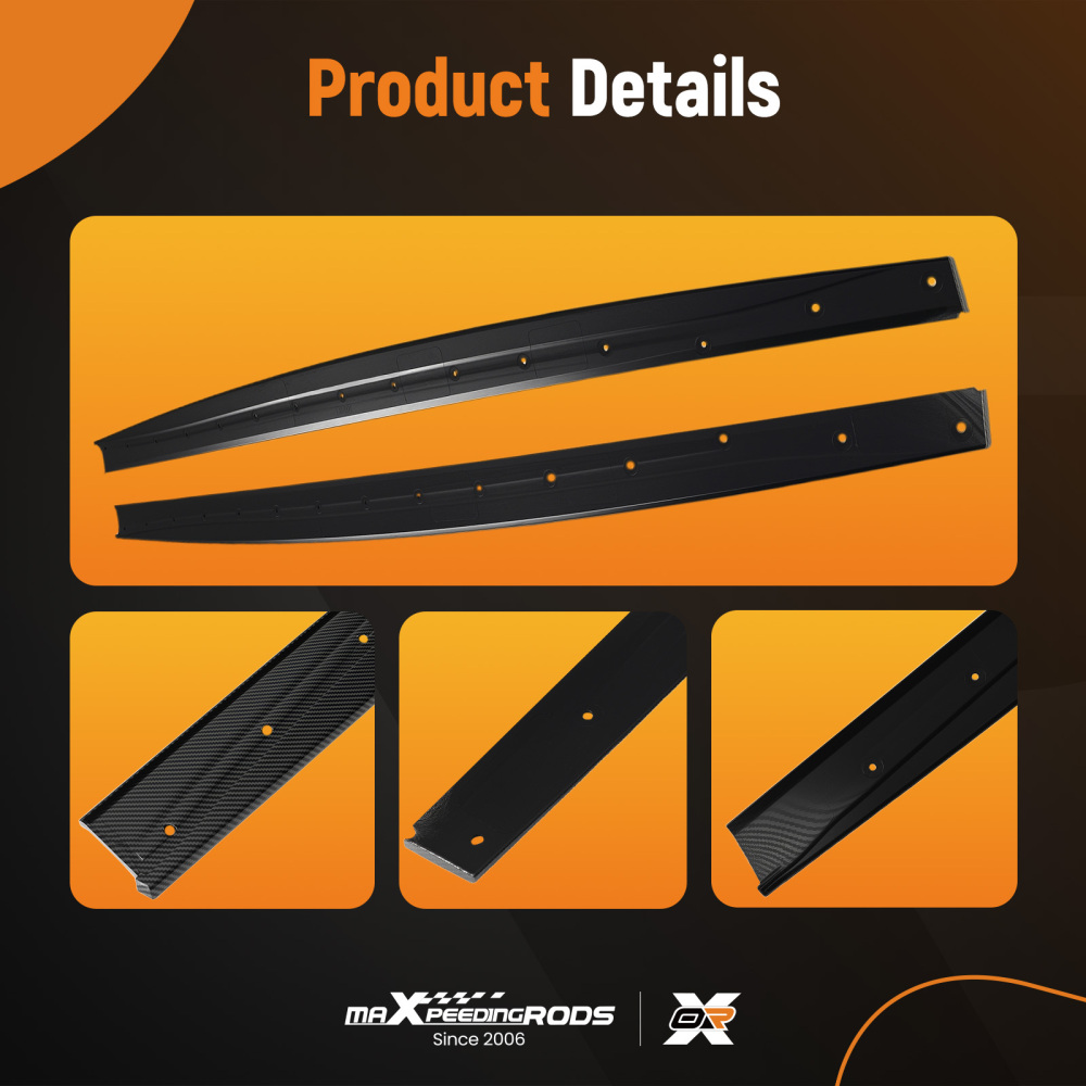 ABS Side Skirt Extension Lip compatible for BMW 4 Series F32 F33 F36 2014-2020 Carbon Look