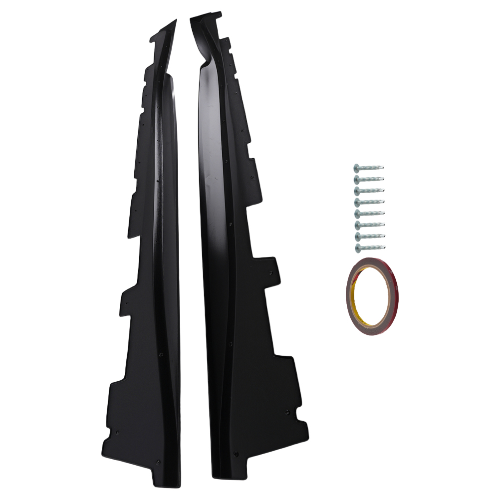 ABS Side Skirt Extension Body Kit compatible for Chevrolet Camaro 16-20 Matte Black Panel