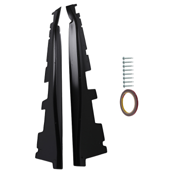 ABS Side Skirt Extension Body Kit compatible for Chevrolet Camaro 16-20 Matte Black Panel