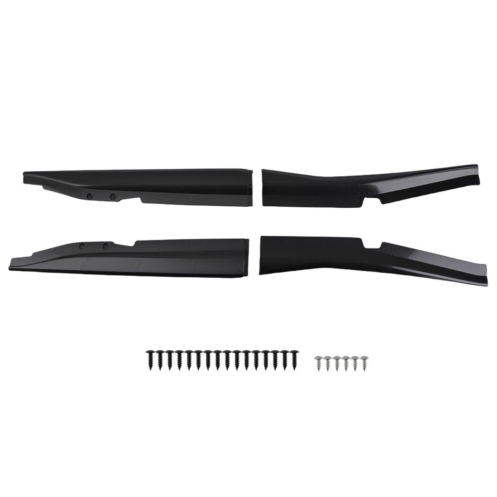 Left Right Side Skirts compatible for Chevy Corvette C7 Z06 2014-2019 Carbon Look ABS Kit