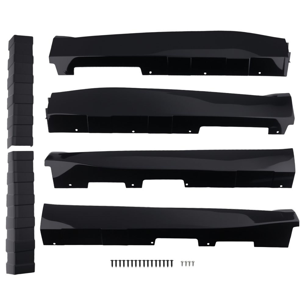 Black PP Side Skirt Extension compatible for Chevy Camaro 2016-2022 ZL1 Rocker Panels