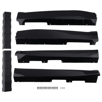 Black PP Side Skirt Extension compatible for Chevy Camaro 2016-2022 ZL1 Rocker Panels