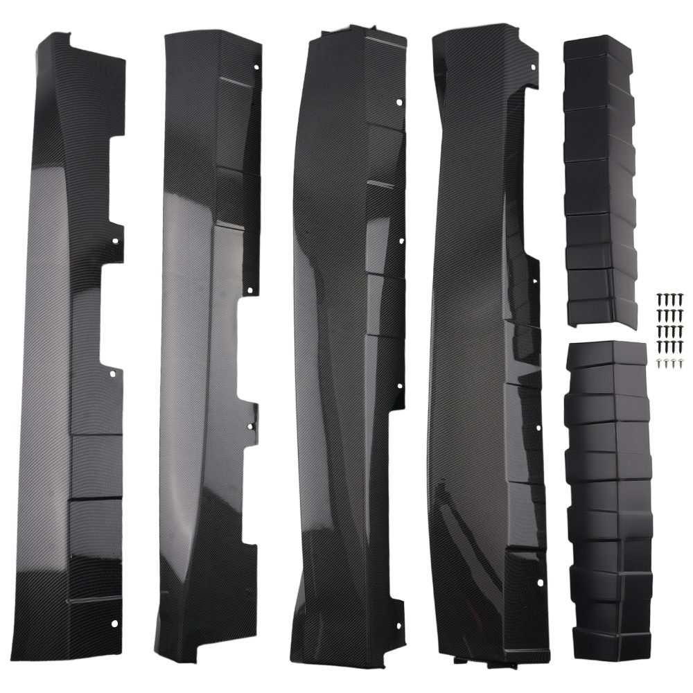 Carbon Fiber Look Side Skirts compatible for Chevrolet Camaro 2016-2022 ZL1 Style Pair