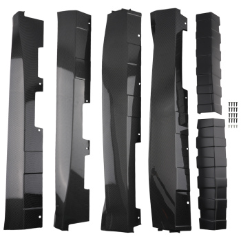Carbon Fiber Look Side Skirts compatible for Chevrolet Camaro 2016-2022 ZL1 Style Pair
