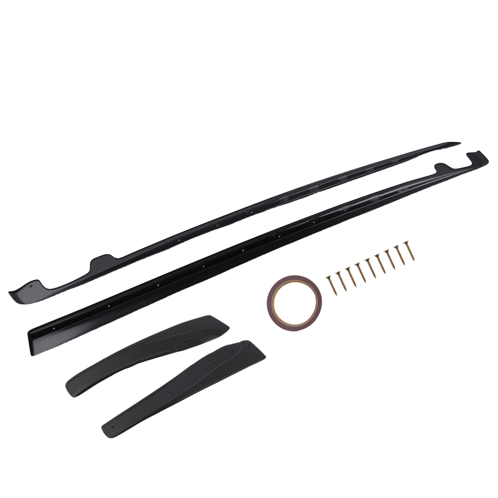 Black ABS Side Skirt Extension compatible for Chevrolet Corvette Wide Body 2005-2013 2PC