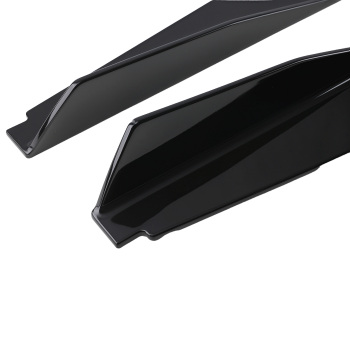 Side Skirt Extension Panel Kit compatible for Chevy Corvette C8 2020-2022 Gloss Black ABS