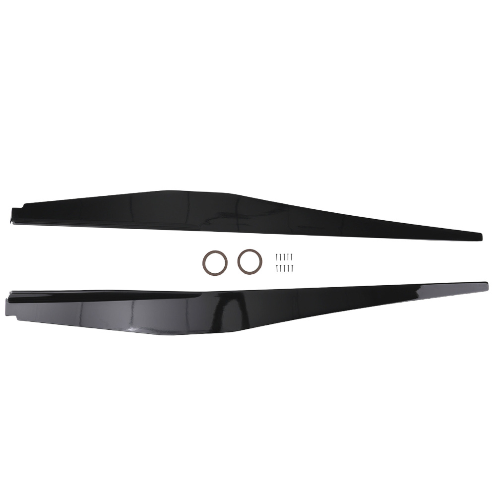 Side Skirt Extension Panel Kit compatible for Chevy Corvette C8 2020-2022 Gloss Black ABS