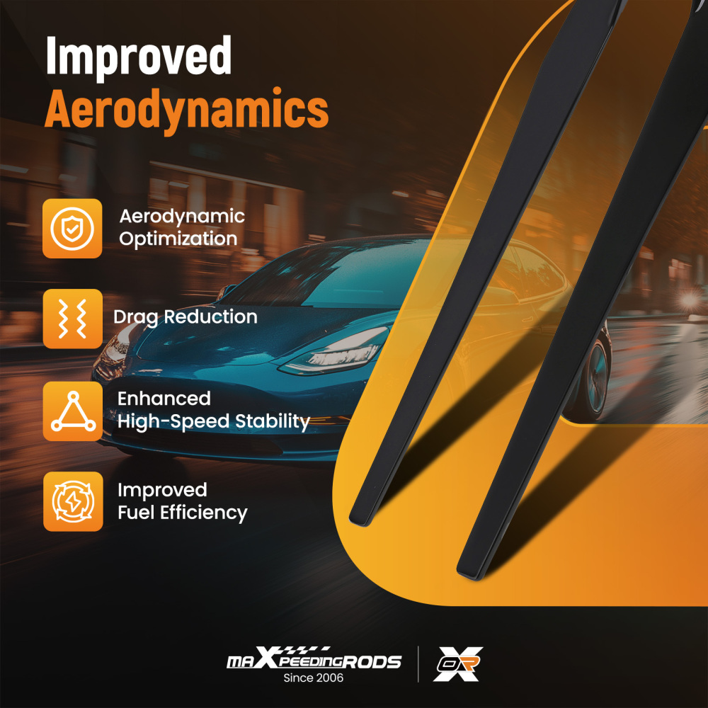 Side Skirt Extension Panel Kit compatible for Chevy Corvette C8 2020-2022 Gloss Black ABS