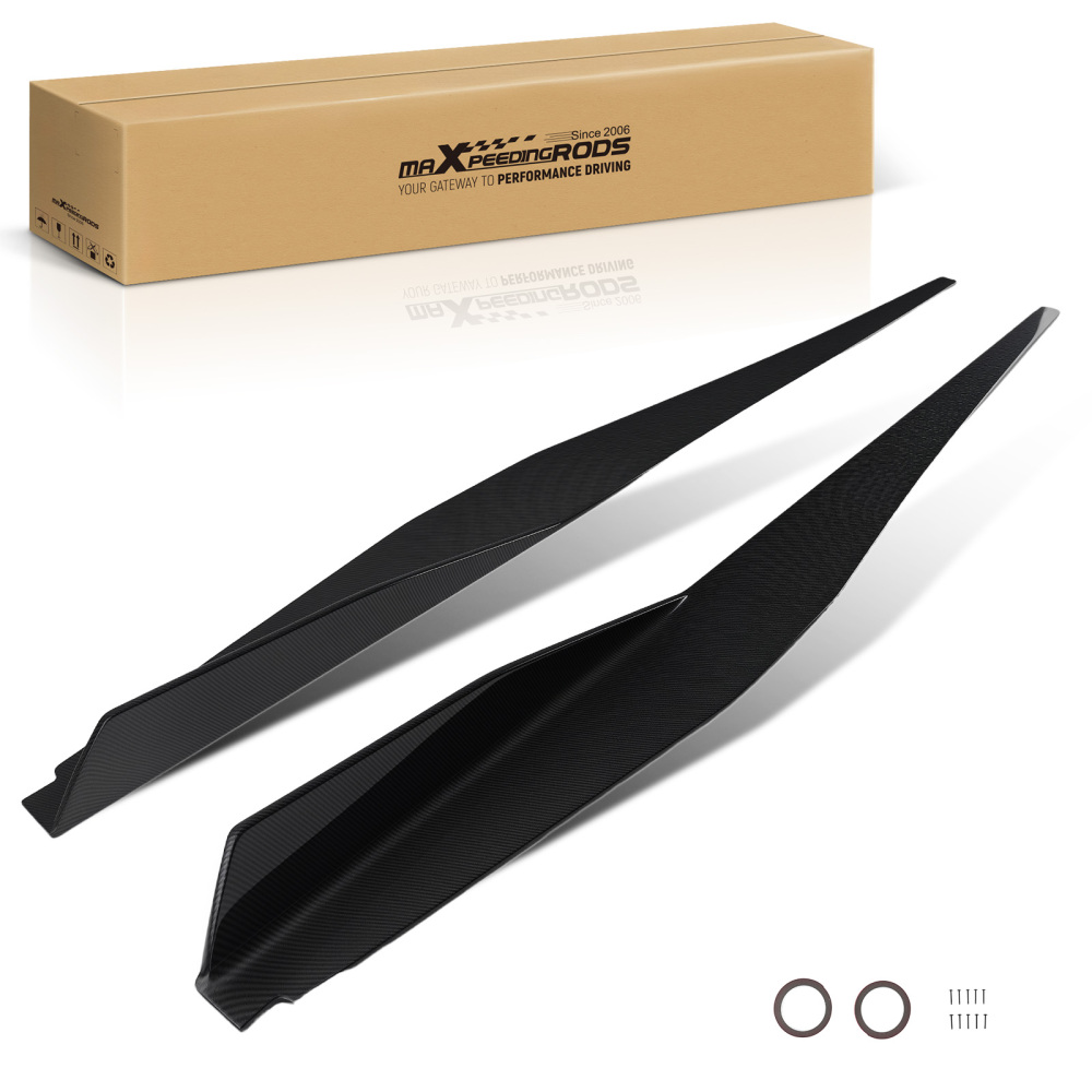 Carbon Look ABS Side Skirt Body Extension Kit compatible for Chevrolet Corvette C8 2020-22