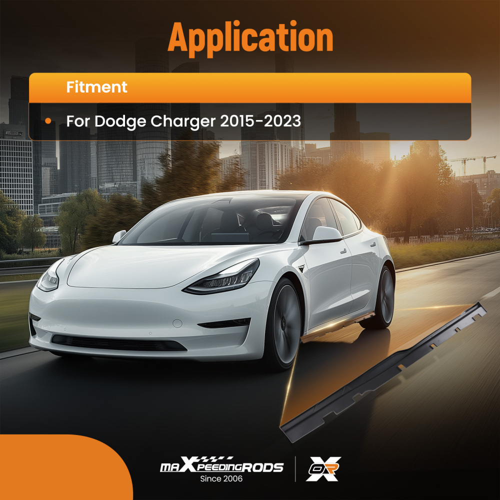 Lower Side Body Extension Kit compatible for Dodge Charger 15-23 Gloss Black ABS