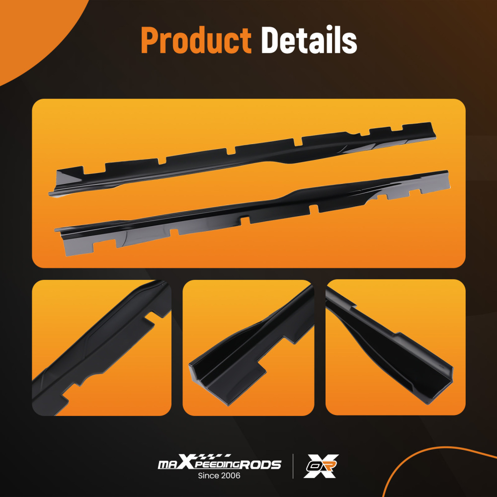 Lower Side Body Extension Kit compatible for Dodge Charger 15-23 Gloss Black ABS