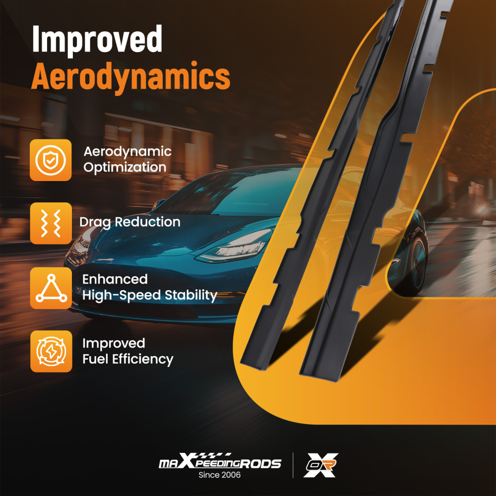 Lower Side Body Extension Kit compatible for Dodge Charger 15-23 Gloss Black ABS