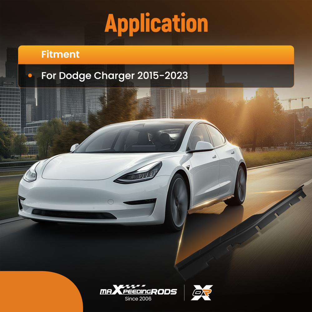 Body Kit Side Skirt Extension Panel Lip compatible for Dodge Charger 15-23 Matte Black 2PC