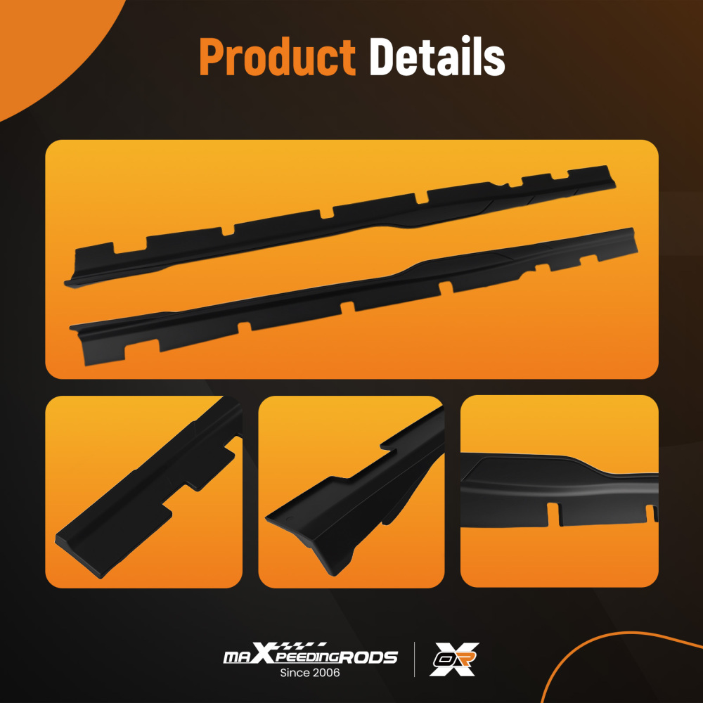 Body Kit Side Skirt Extension Panel Lip compatible for Dodge Charger 15-23 Matte Black 2PC