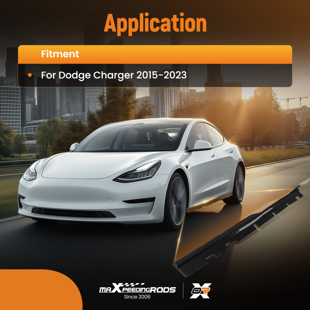 Lower Side Body Extension Set compatible for Dodge Charger 2015 2016-2023 Carbon Look ABS