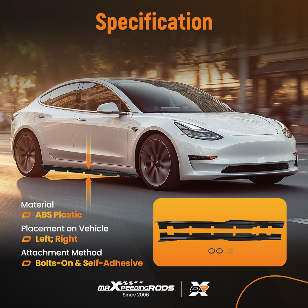 Lower Side Body Extension Set compatible for Dodge Charger 2015 2016-2023 Carbon Look ABS