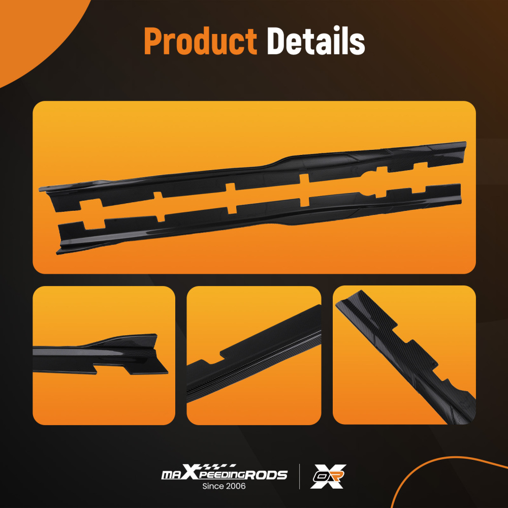 Lower Side Body Extension Set compatible for Dodge Charger 2015 2016-2023 Carbon Look ABS