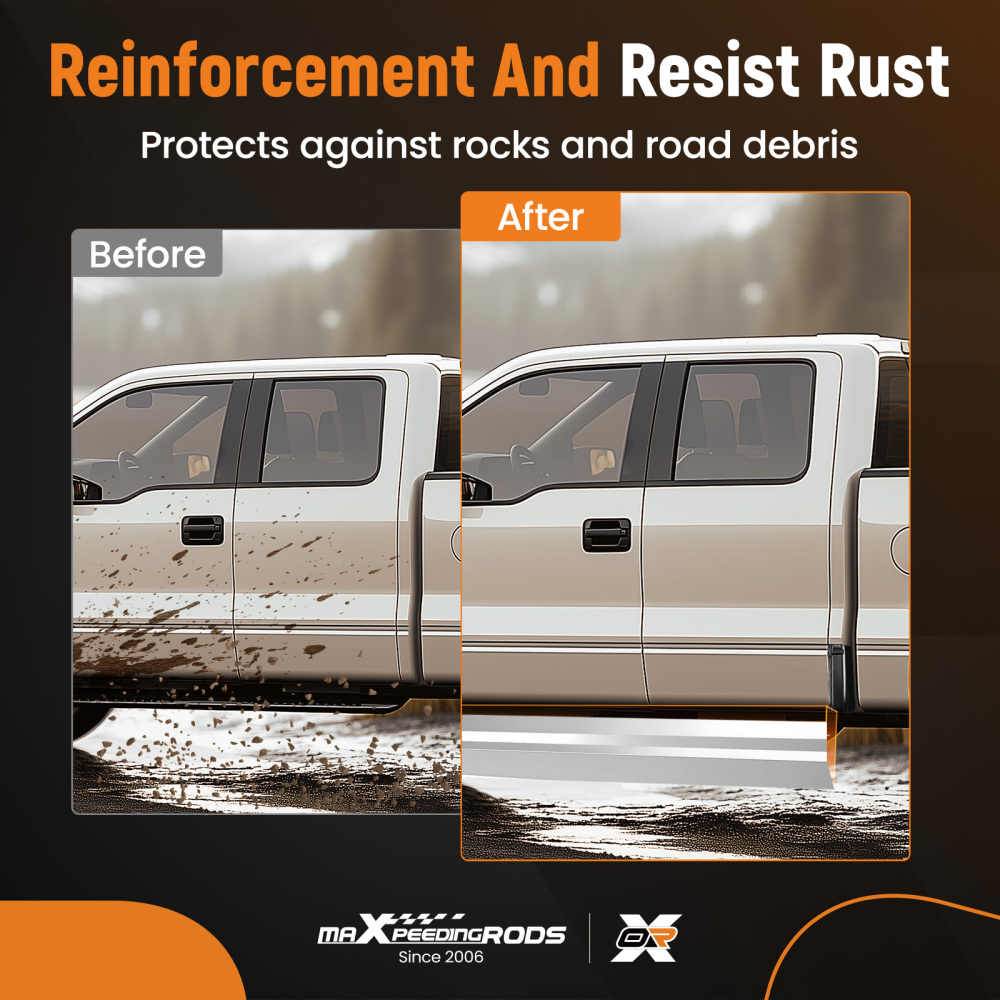 4 Pcs Outer Rocker PanelsCab Corners Set compatible for Ford F-150 2009 2010 2011-2014