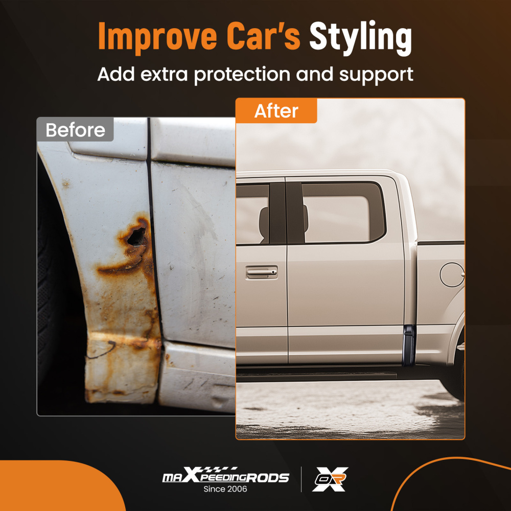 4 Pcs Outer Rocker PanelsCab Corners Set compatible for Ford F-150 2009 2010 2011-2014