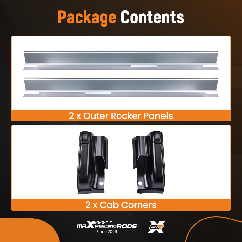 4 Pcs Outer Rocker PanelsCab Corners Set compatible for Ford F-150 2009 2010 2011-2014