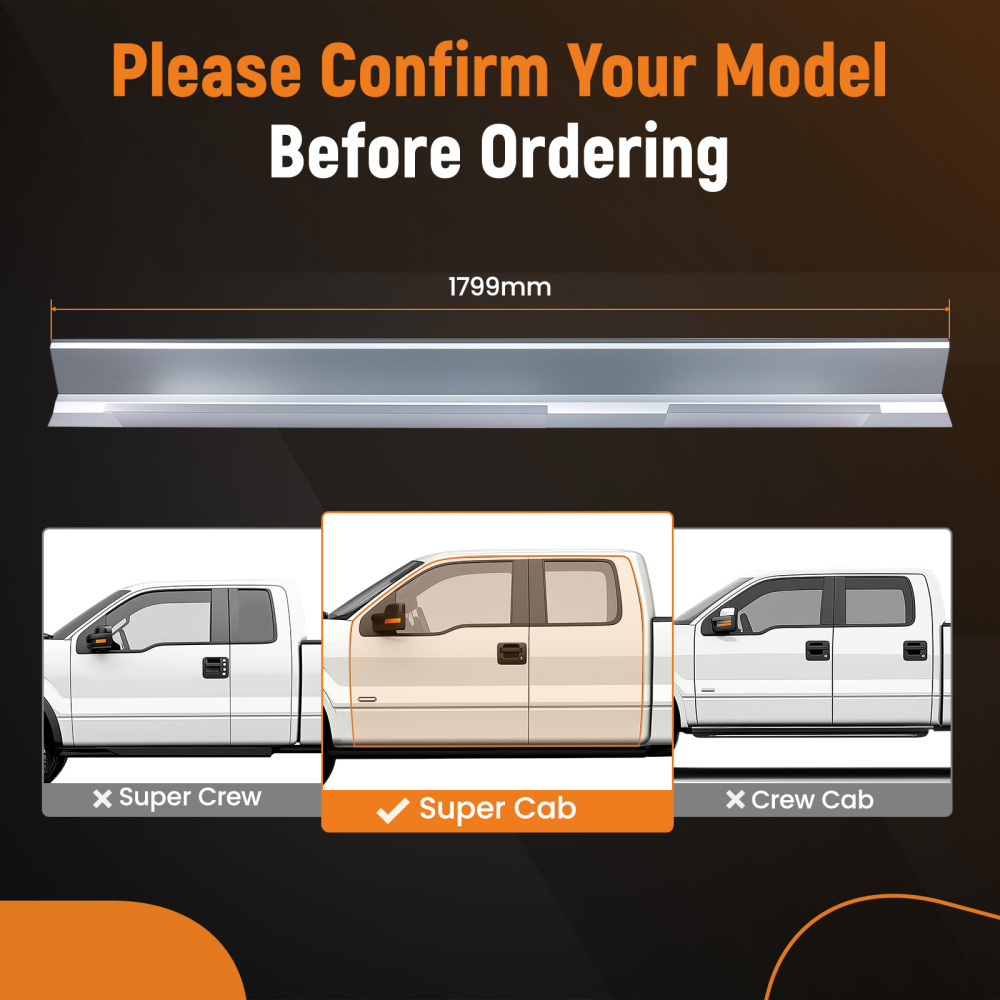 4 Pcs Outer Rocker PanelsCab Corners Set compatible for Ford F-150 2009 2010 2011-2014