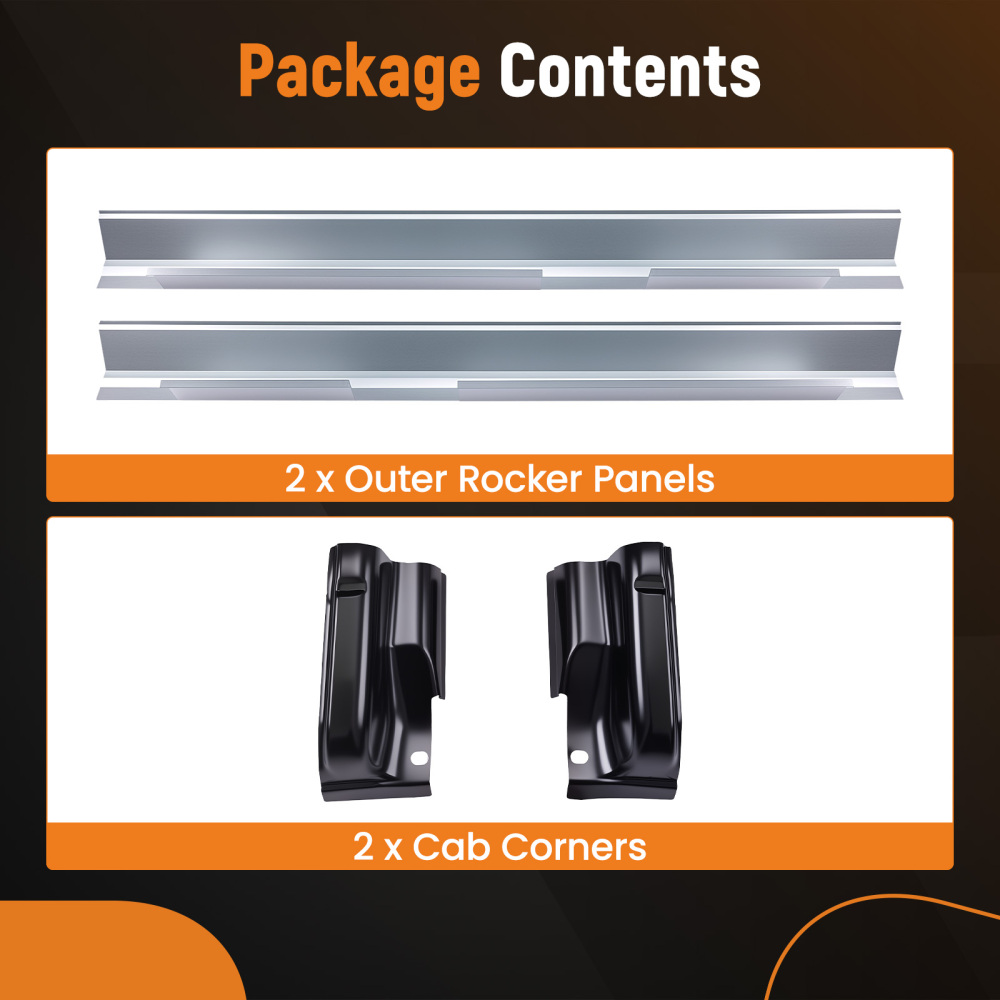 4 Pcs Outer Rocker PanelsCab Corners Set compatible for Ford F-150 2009 2010 2011-2014