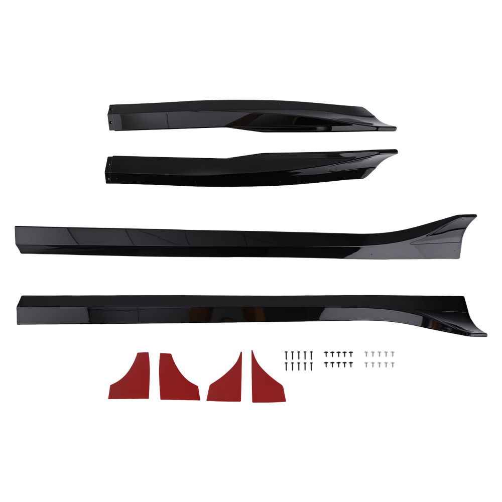 ABS Side Skirt Extension Body Panel Kit for Tesla Model 3 2017-2023 Black 2PC