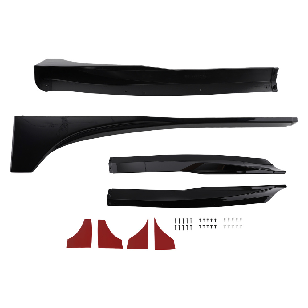ABS Side Skirt Extension Body Panel Kit for Tesla Model 3 2017-2023 Black 2PC