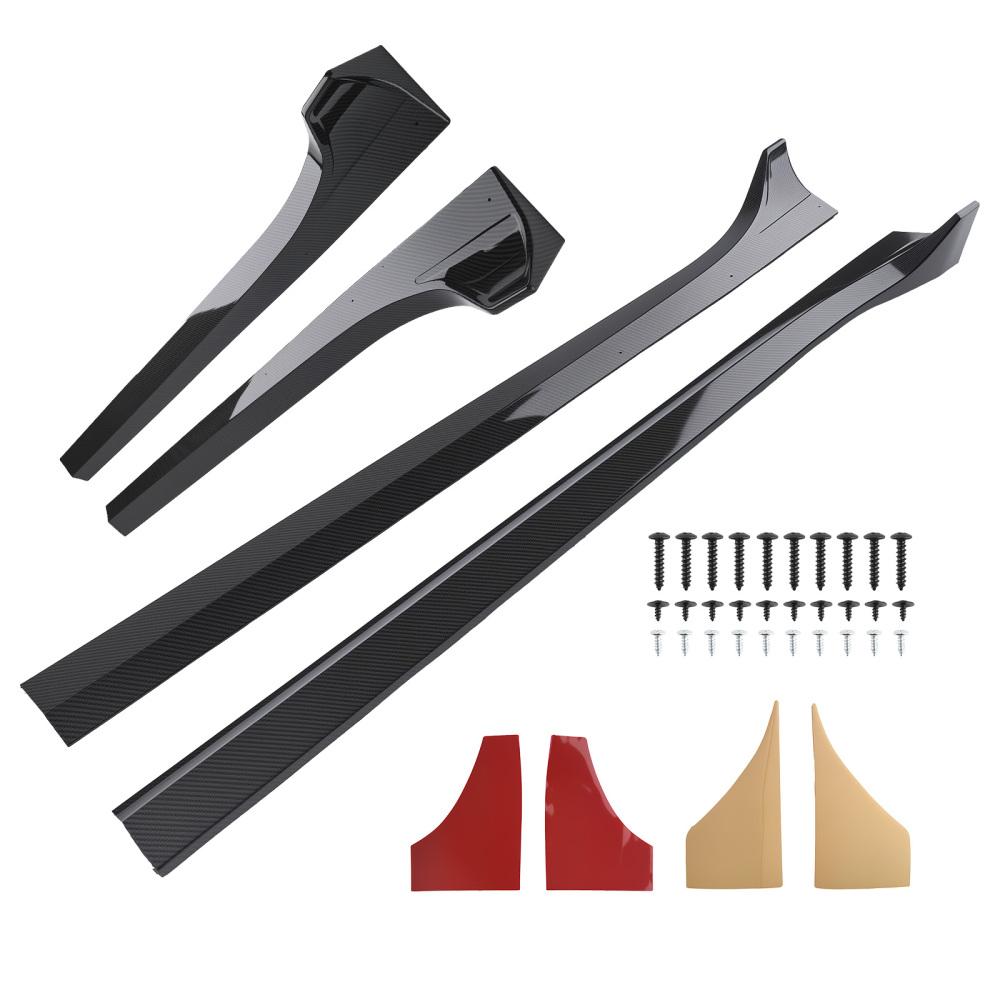 ABS Plastic Side Skirt Extension Kit compatible for Tesla Model 3 17-23 Black Body Panels