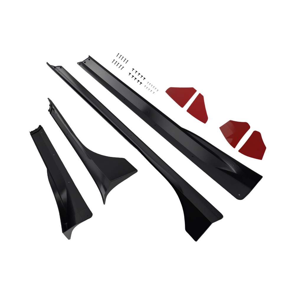 ABS Side Skirt Body Panel compatible for Tesla Model Y 21-24 Gloss Black Extension Kit Lip
