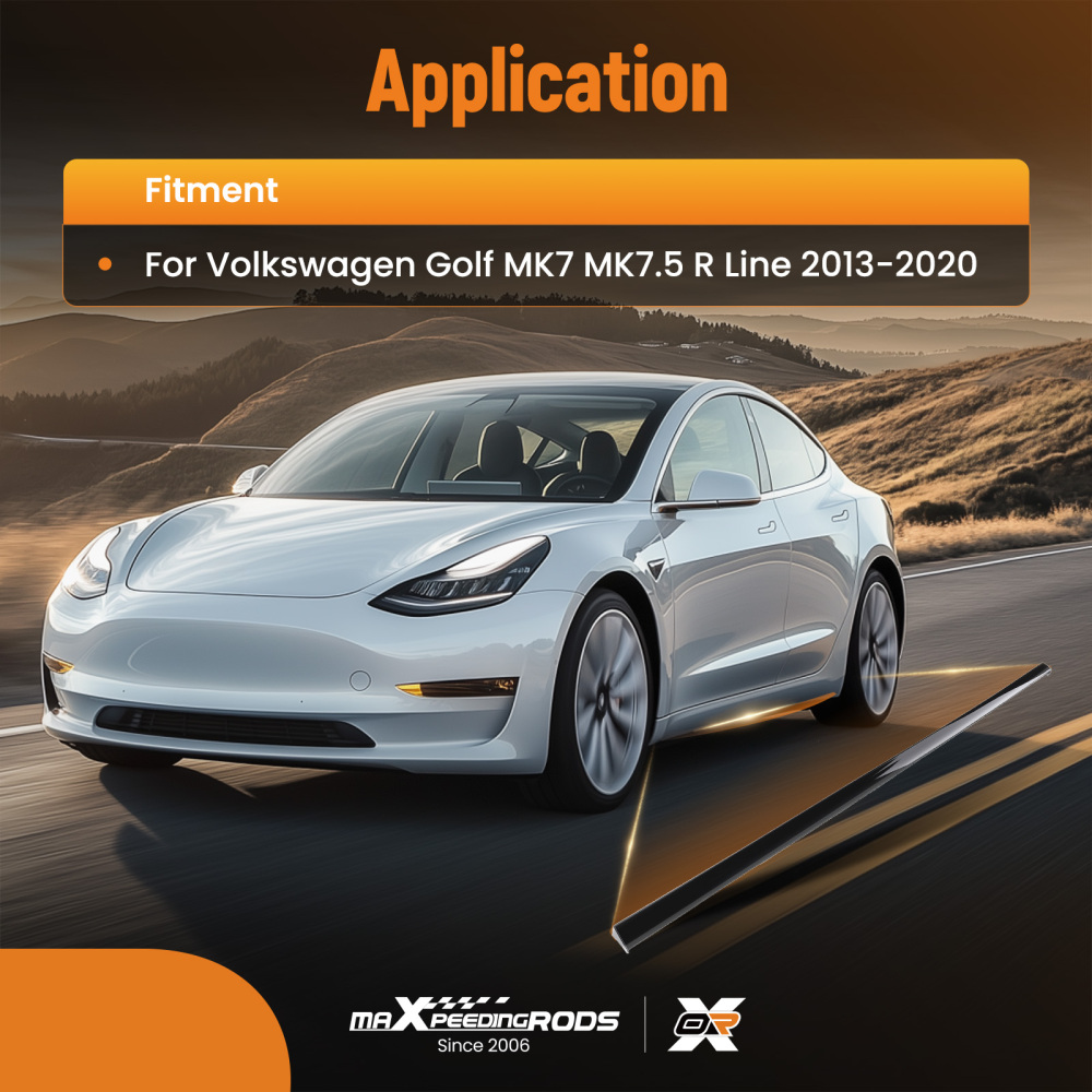 Black ABS Side Skirt Body Kit for VW Golf MK7 R Line 13-20 Extension Panel Gloss