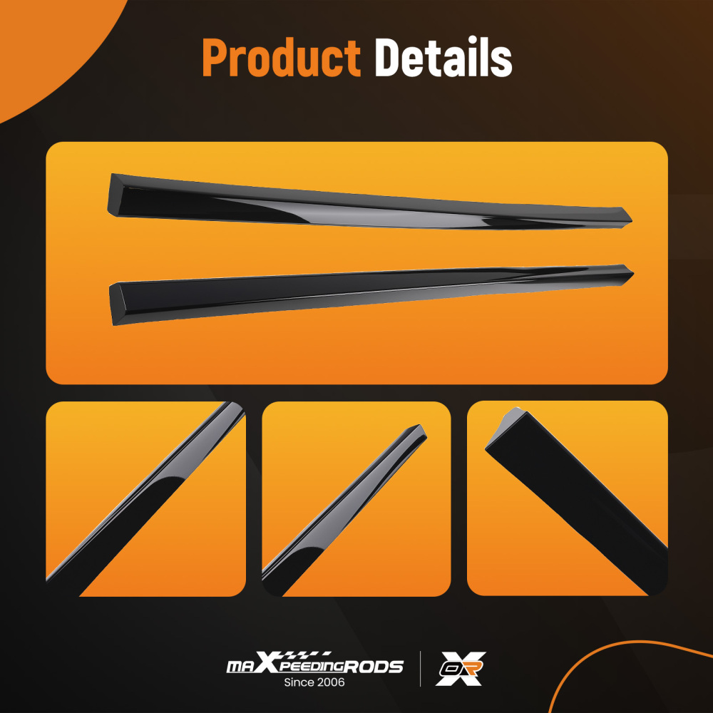 Black ABS Side Skirt Body Kit for VW Golf MK7 R Line 13-20 Extension Panel Gloss