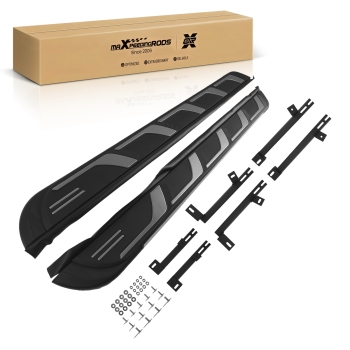 Black Side Step Running Board compatible for AUDI Q7 2017-2023 4M 4MB Aluminum Pair