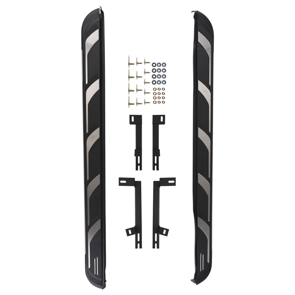 Side Bars Running Board Side Steps compatible for AUDI Q7 2015-2023 4M 4MB Black Set