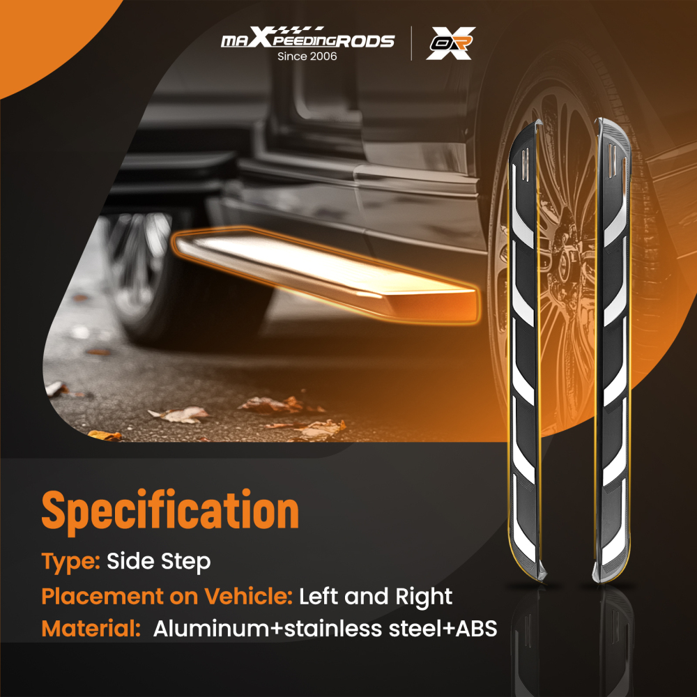 Aluminium Side Steps Running Boards compatible for Audi Q5 8R 2008-2016 Non-Slip Protection