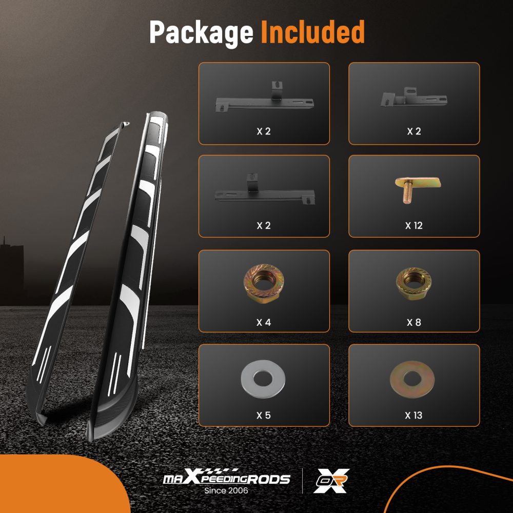 Aluminium Side Steps Running Boards compatible for Audi Q5 8R 2008-2016 Non-Slip Protection