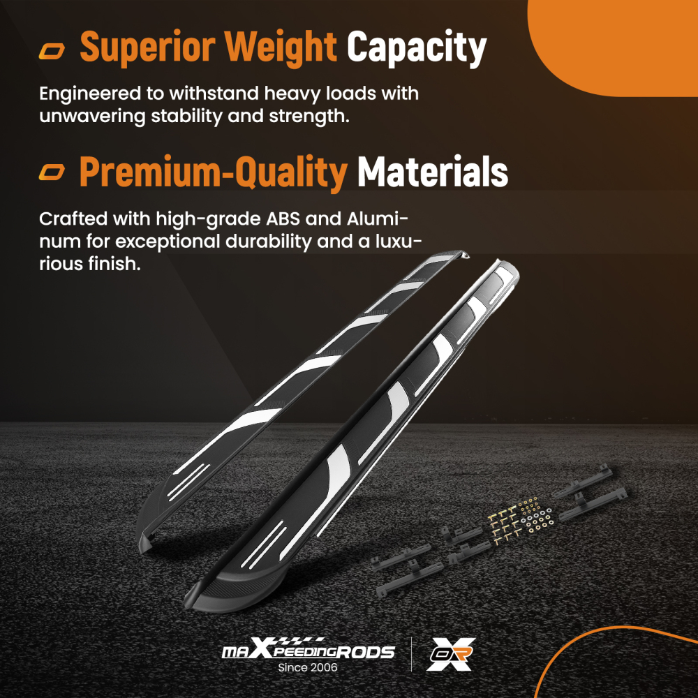 Aluminium Side Steps Running Boards compatible for Audi Q5 8R 2008-2016 Non-Slip Protection