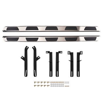 Black Side Steps Nerf Bars compatible for AUDI Q7 4L 2006-15 Running Boards Stainless Steel