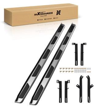 Black Side Steps Nerf Bars compatible for AUDI Q7 4L 2006-15 Running Boards Stainless Steel