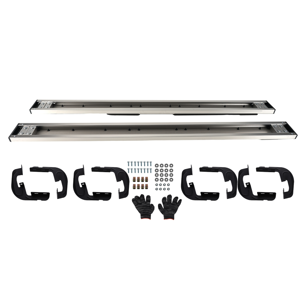 ABS Side Step Boards compatible for Chevy Silverado 1500 Double Cab 99-13 Easy Install