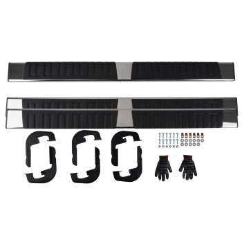 Side Running Boards compatible for Chevy Silverado GMC Sierra Crew Cab 2001-2013 Pair ABS