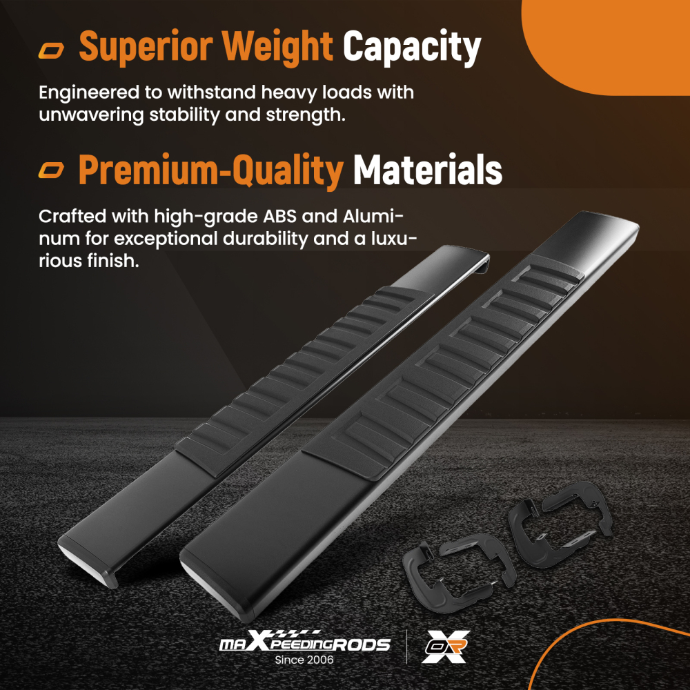 ABS Running Boards Side Steps compatible for Chevy Silverado Sierra HD 07-2019 Standard Cab