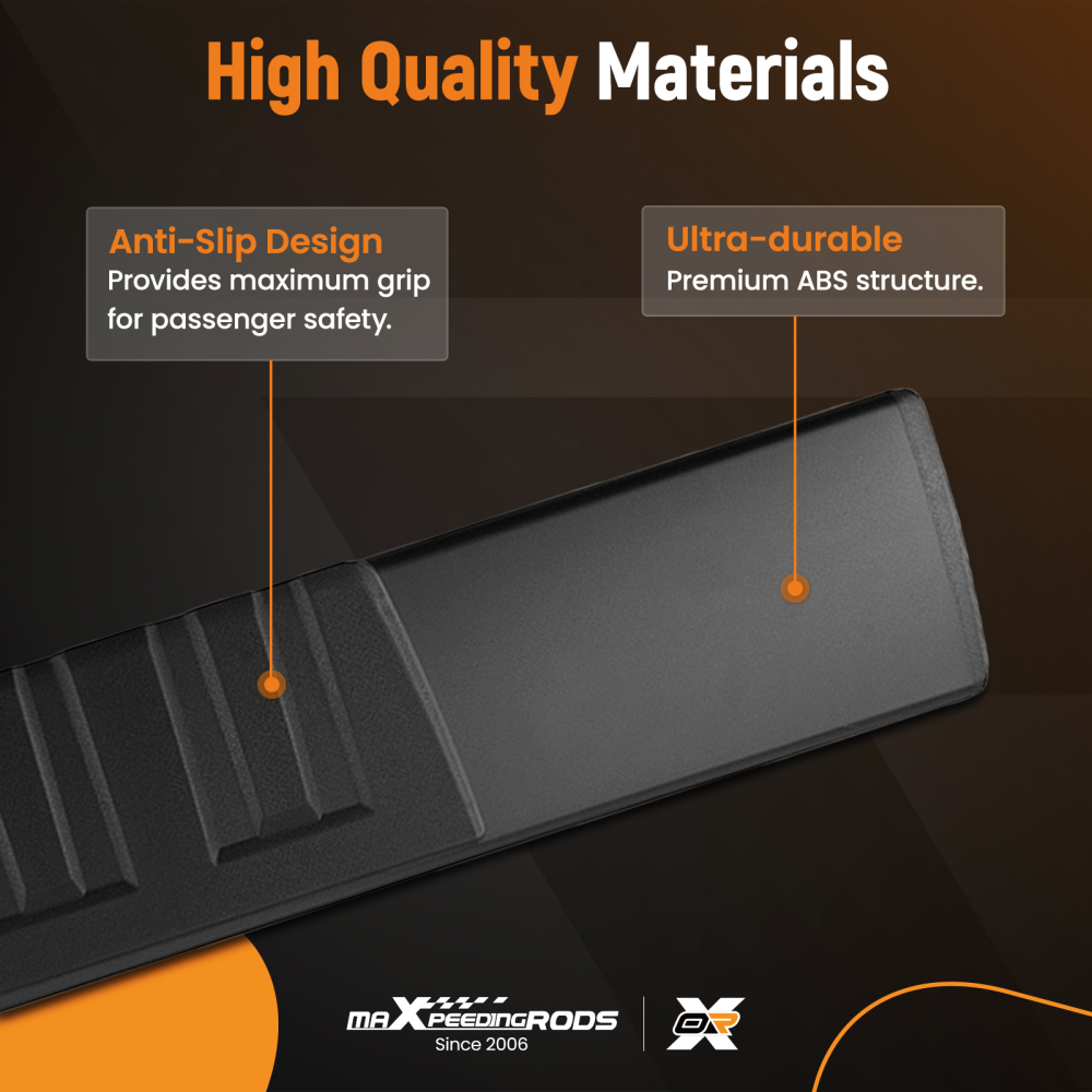 ABS Running Boards Side Steps compatible for Chevy Silverado Sierra HD 07-2019 Standard Cab